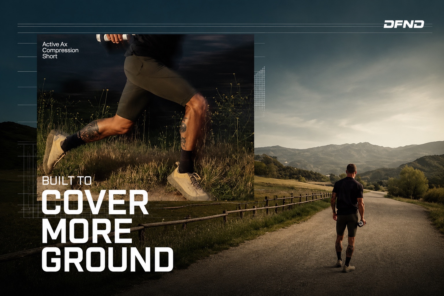 DFND — Active Ax Compression Short campaign, built to cover more ground